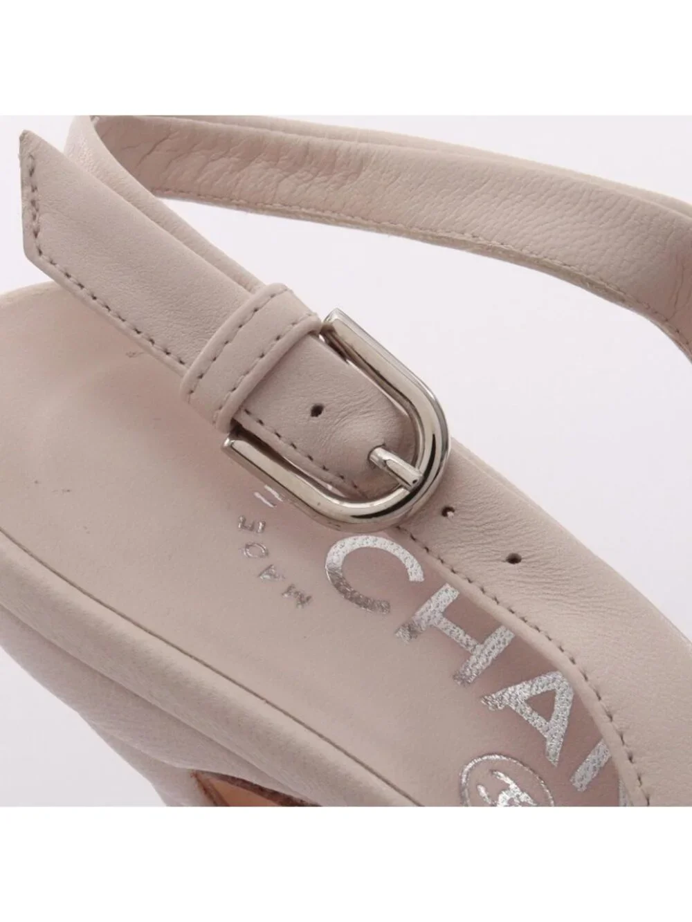 Chanel Pumps CC Logo Cap Toe Pink Silver Leather Heels